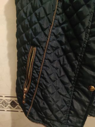 Chaleco acolchado mujer azul y marrón