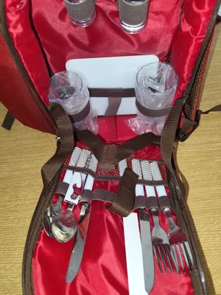 Mochila Picnic Roja y Marrón