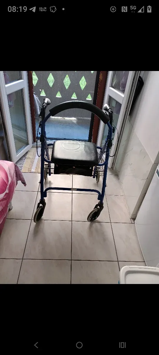 Deambulatore con seduta blu