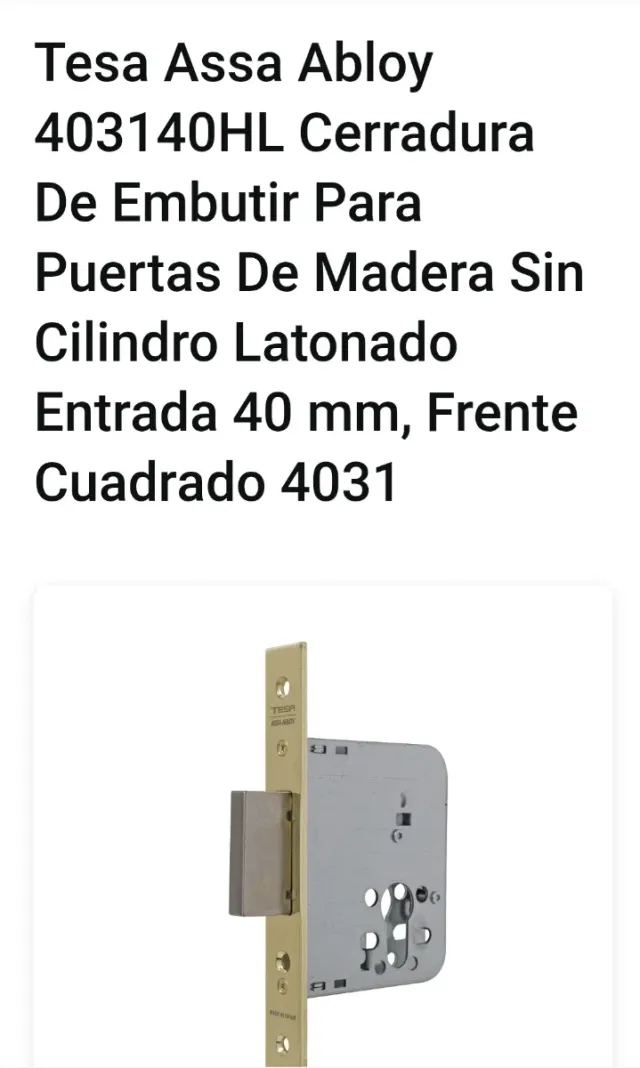 Serratura Tesa 403140HL Ottonata