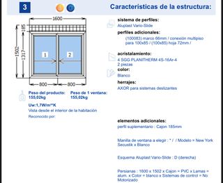 Ventana Aluplast Vario-Slide 1502x1600