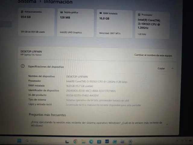 Ordenador portátil HP blanco