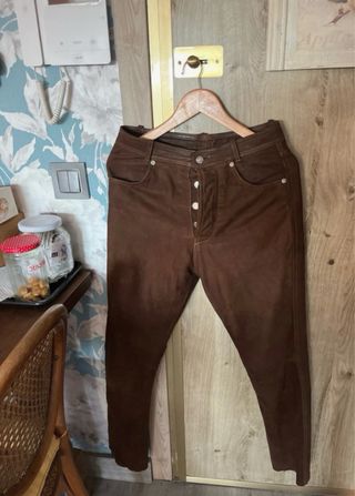 Pantalón Cuero Vintage Marrón