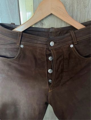 Pantalón Cuero Vintage Marrón