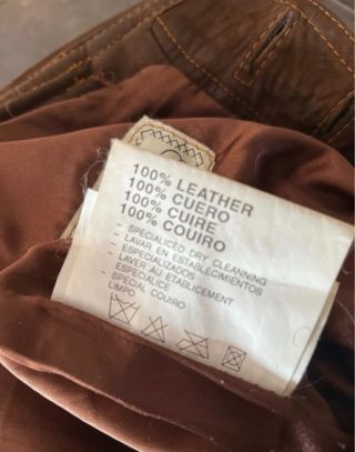 Pantalón Cuero Vintage Marrón