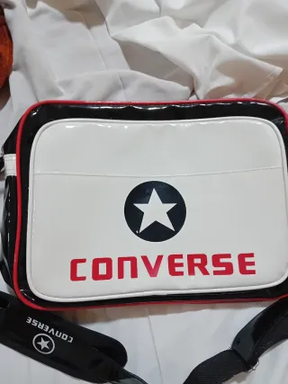 Bolso bandolera Converse blanco y negro