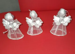 3 Angioletti Natalizi Argento Trasparenti
