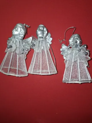 3 Angioletti Natalizi Argento Trasparenti