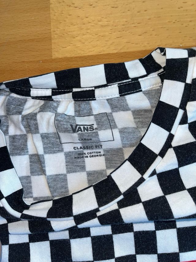 Camiseta Vans Cuadros Roja Talla L