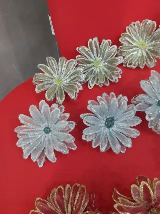 Addobbi Natalizi Fiori Oro Argento