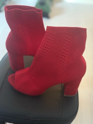 Sandalias Rojas Peep Toe Tacón