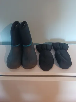 Botas n° 36-37 y manoplas para la nieve