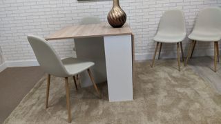 Mesa abatible nueva madera y blanco