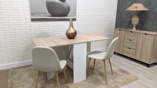 Mesa abatible nueva madera y blanco