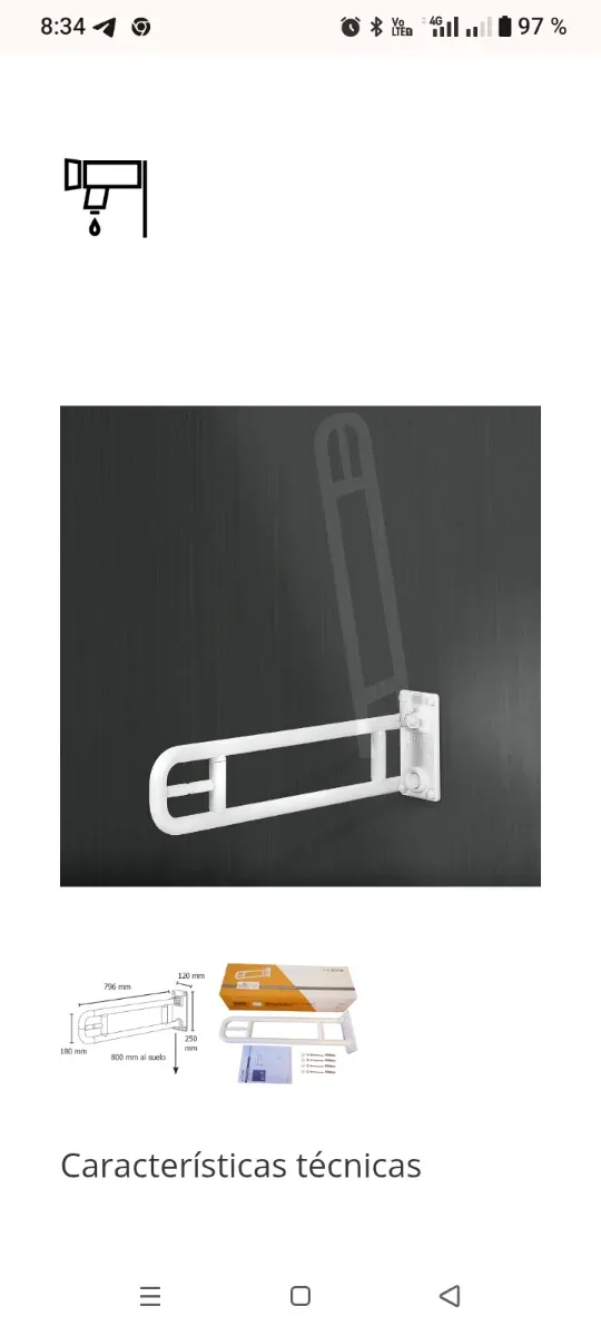 Barra di supporto ribaltabile PRESTO EQUIP