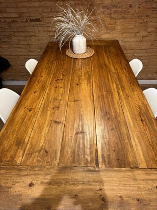 Mesa Comedor Rústica Madera y Metal