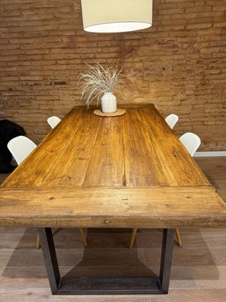 Mesa Comedor Rústica Madera y Metal