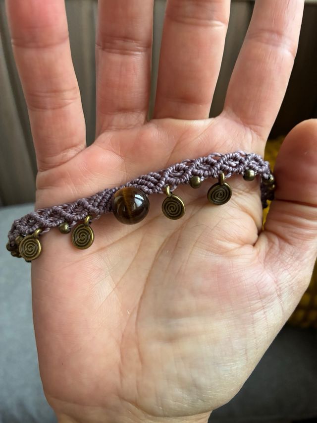 Gargantilla Macramé Ojo de Tigre