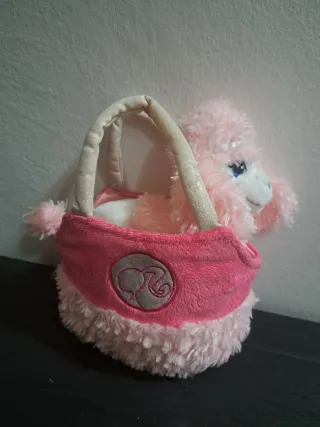 Cagnolino barboncino rosa Barbie con borsetta