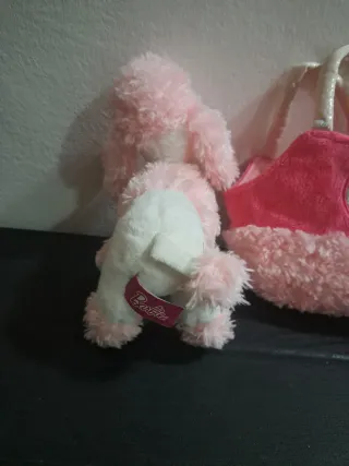 Cagnolino barboncino rosa Barbie con borsetta