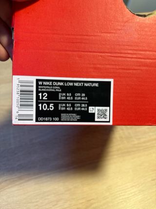 Nike Dunk Low Rosa y Blanco 44,5 (original)