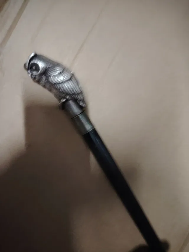 Bastone da passeggio con testa di gufo