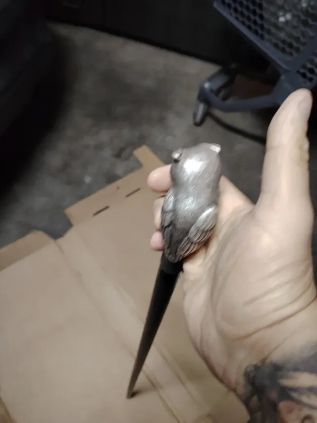 Bastone da passeggio con testa di gufo