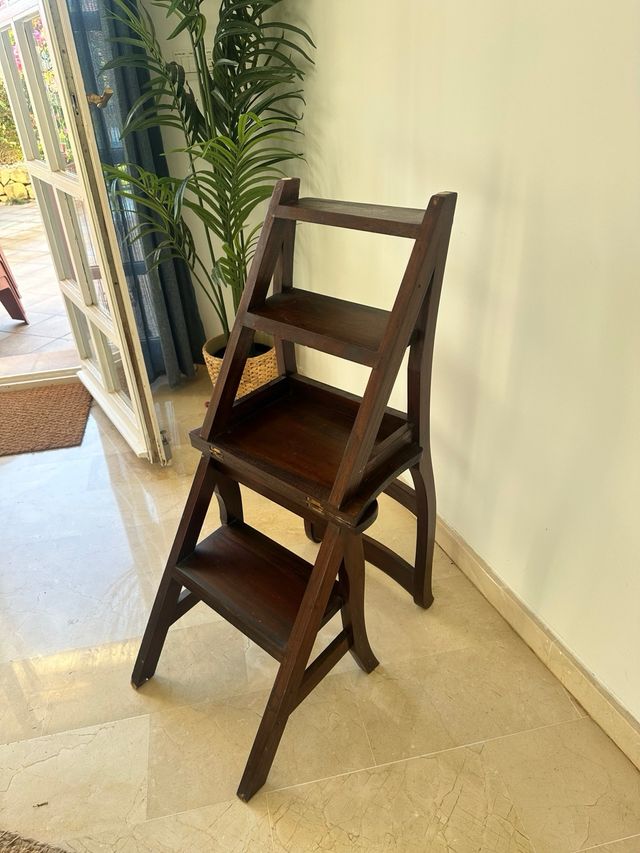 Sedia-scala convertibile in legno massello