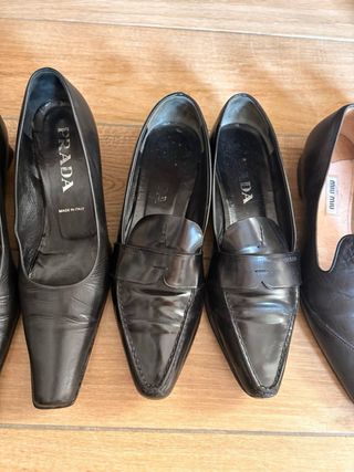 Set Scarpe Lusso Miu Miu Prada Pelle Nera