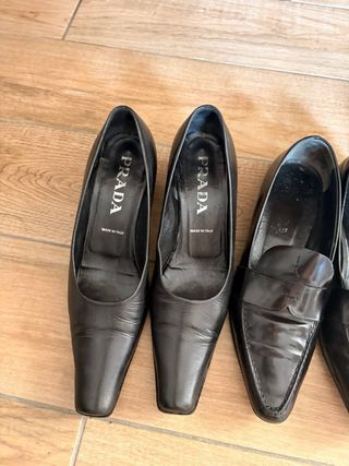 Set Scarpe Lusso Miu Miu Prada Pelle Nera