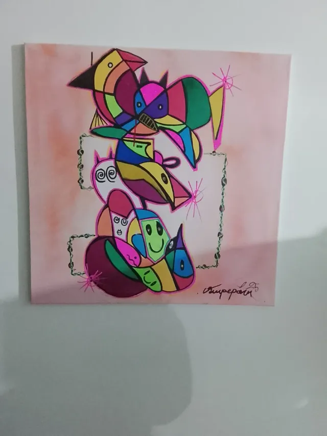 Cuadro abstracto Vampepom colores vivos