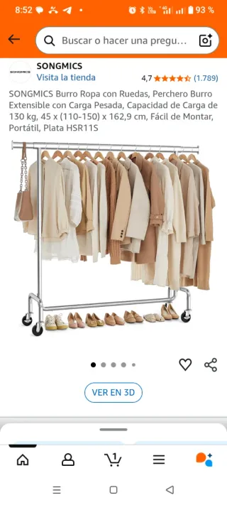 Perchero Acero Inoxidable Robusto