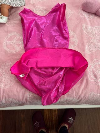 Malla gimnasia rítmica rosa brillante talla 10