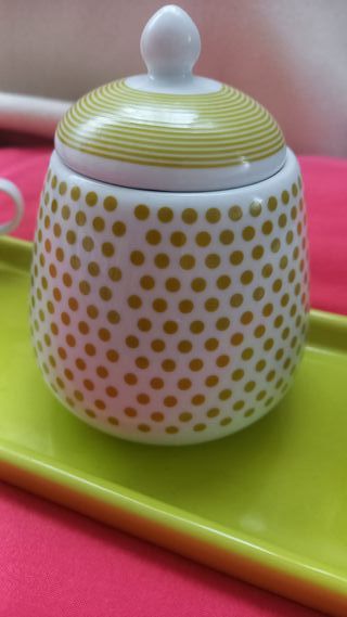 Set 2 tazzine, zuccheriera e vassoio