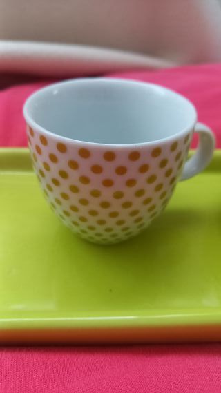 Set 2 tazzine, zuccheriera e vassoio