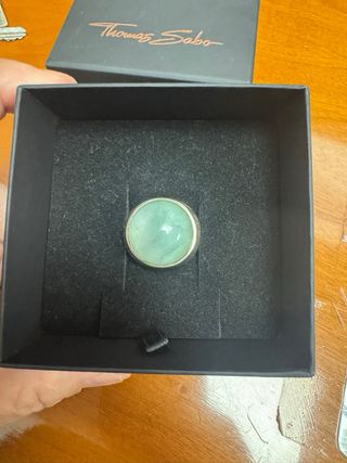 Anillo Piedra Natural Verde Plata