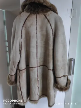 Cappotto Shearling Pelo Lungo Beige/Marrone