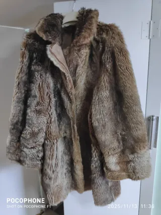 Cappotto Shearling Pelo Lungo Beige/Marrone