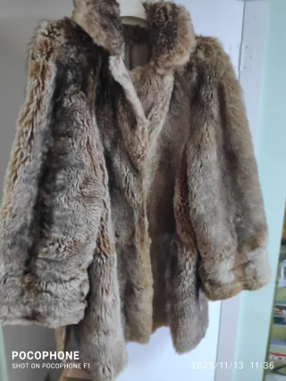 Cappotto Shearling Pelo Lungo Beige/Marrone