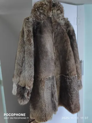 Cappotto Shearling Pelo Lungo Beige/Marrone