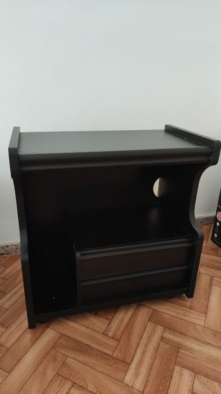 Mesa auxiliar escritorio con ruedas negra