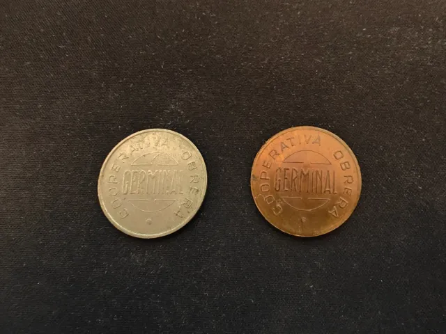 Lote 2 Monedas de 1 Peseta Esparraguera 1935