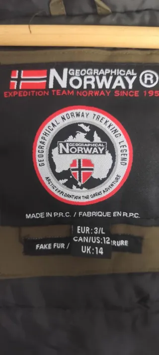 Parka Geographical Norway Talla L Verde Caqui