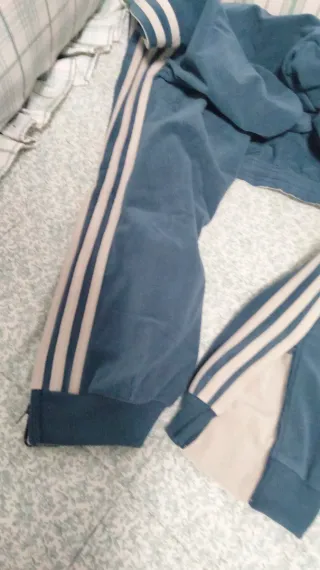 Chándal Adidas Chico Beige y Azul