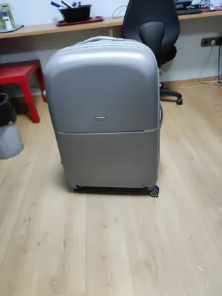 Maleta de viaje grande plateada