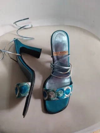 Sandalias Gina Vaello Turquesa Talla 39