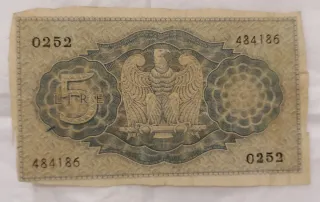 Regno d'Italia 5 Lire Banconota