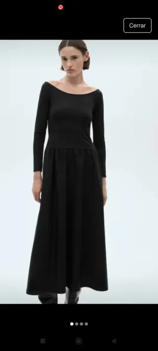Vestido Mango Negro Midi Talla M