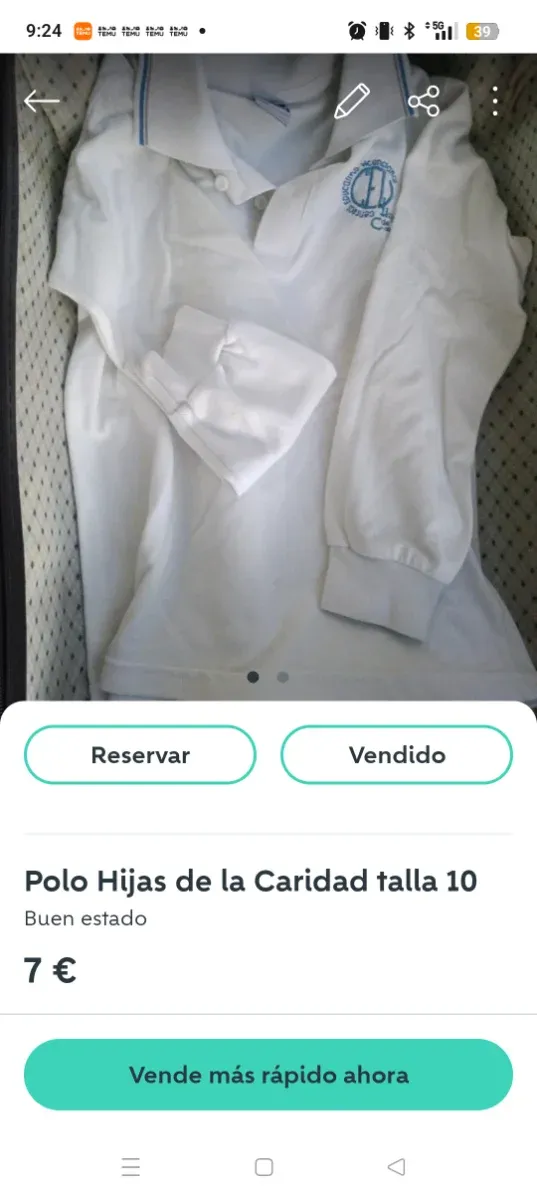 Polo manga larga Hijas de la Caridad Talla 8