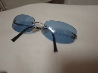 Occhiali da sole Chanel blu e argento